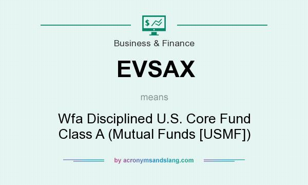 What does EVSAX mean? It stands for Wfa Disciplined U.S. Core Fund Class A (Mutual Funds [USMF])