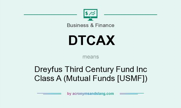 What does DTCAX mean? It stands for Dreyfus Third Century Fund Inc Class A (Mutual Funds [USMF])