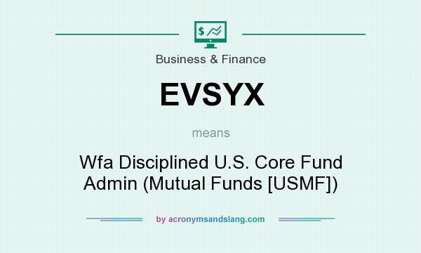 What does EVSYX mean? It stands for Wfa Disciplined U.S. Core Fund Admin (Mutual Funds [USMF])