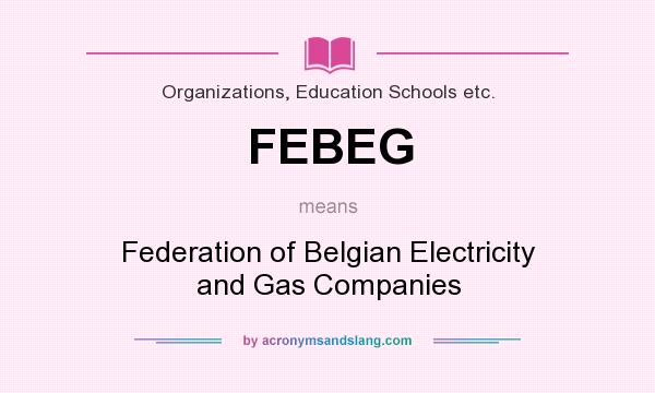 What does FEBEG mean? It stands for Federation of Belgian Electricity and Gas Companies