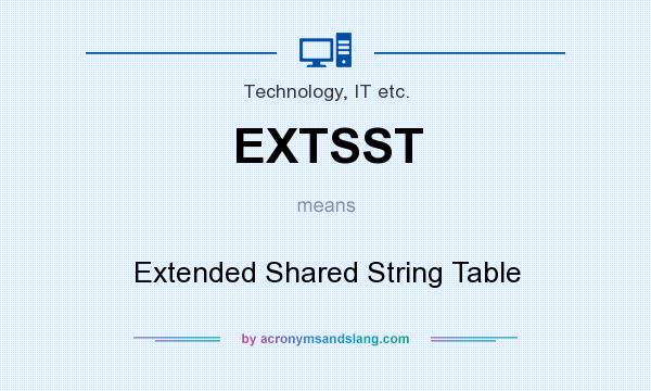 What does EXTSST mean? It stands for Extended Shared String Table