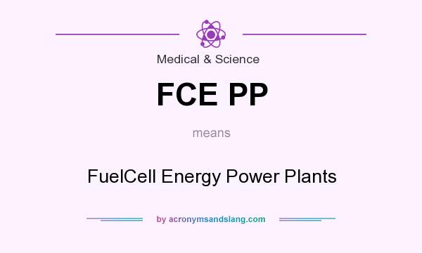 What does FCE PP mean? It stands for FuelCell Energy Power Plants
