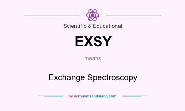 What does EXSY mean? It stands for Exchange Spectroscopy