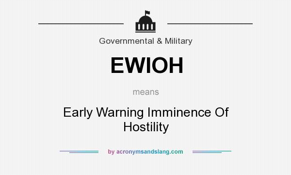 What does EWIOH mean? It stands for Early Warning Imminence Of Hostility