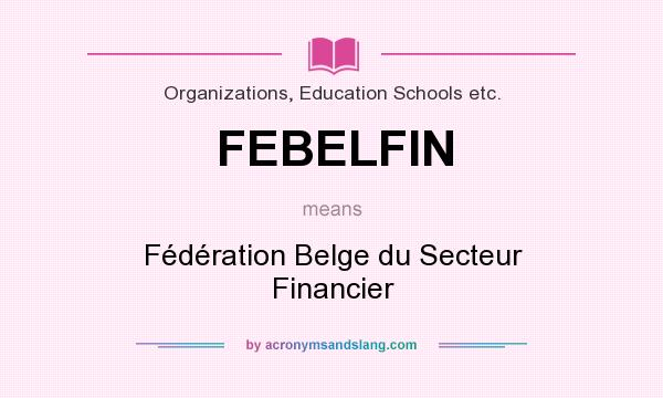 What does FEBELFIN mean? It stands for Fédération Belge du Secteur Financier