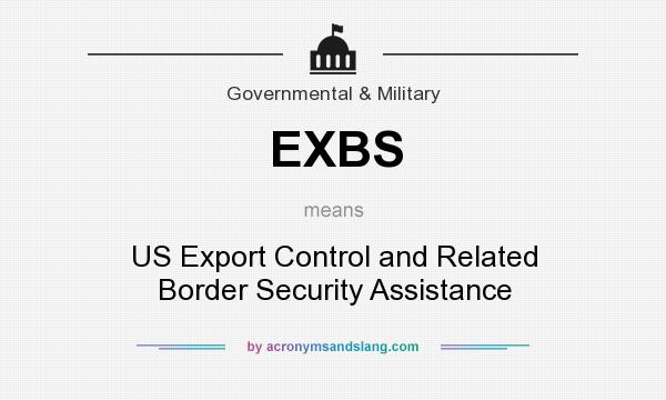 What does EXBS mean? It stands for US Export Control and Related Border Security Assistance