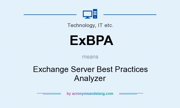 What does ExBPA mean? It stands for Exchange Server Best Practices Analyzer