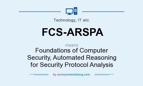 What does FCS-ARSPA mean? It stands for Foundations of Computer Security, Automated Reasoning for Security Protocol Analysis
