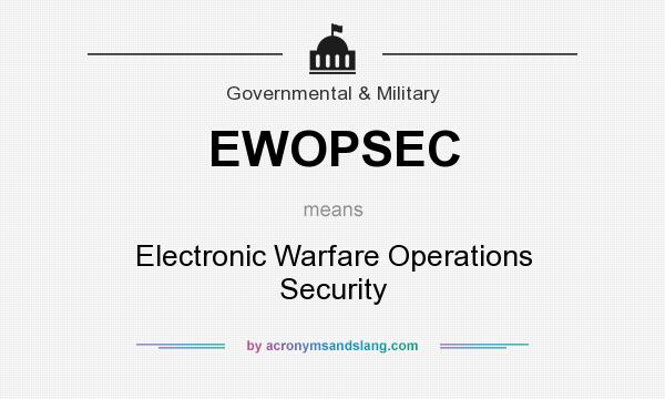 What does EWOPSEC mean? It stands for Electronic Warfare Operations Security