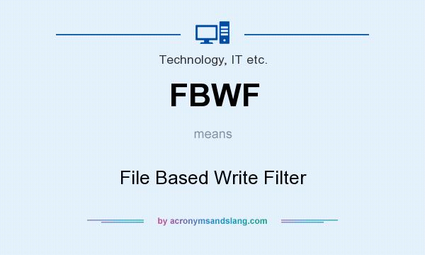 What does FBWF mean? It stands for File Based Write Filter