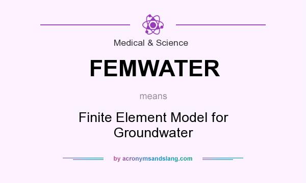 What does FEMWATER mean? It stands for Finite Element Model for Groundwater