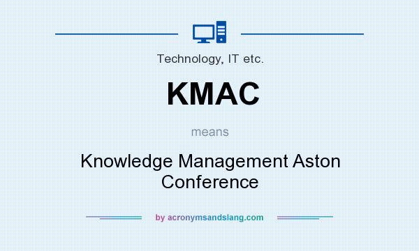 What does KMAC mean? It stands for Knowledge Management Aston Conference