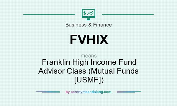 What does FVHIX mean? It stands for Franklin High Income Fund Advisor Class (Mutual Funds [USMF])