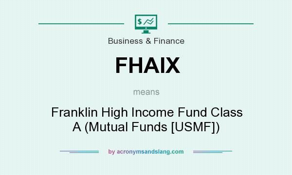 What does FHAIX mean? It stands for Franklin High Income Fund Class A (Mutual Funds [USMF])
