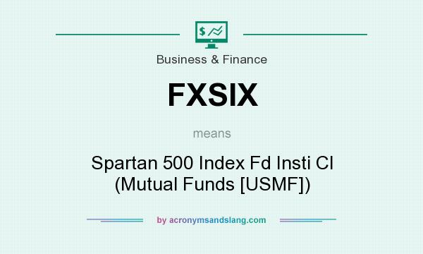 What does FXSIX mean? It stands for Spartan 500 Index Fd Insti Cl (Mutual Funds [USMF])