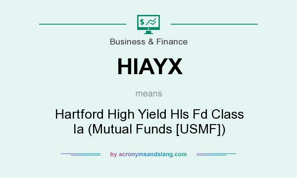 What does HIAYX mean? It stands for Hartford High Yield Hls Fd Class Ia (Mutual Funds [USMF])