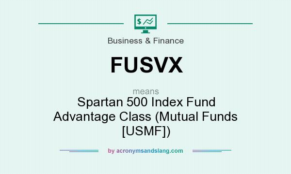 What does FUSVX mean? It stands for Spartan 500 Index Fund Advantage Class (Mutual Funds [USMF])