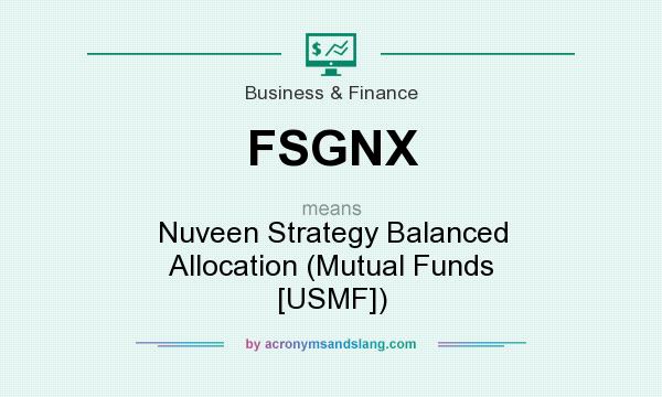 What does FSGNX mean? It stands for Nuveen Strategy Balanced Allocation (Mutual Funds [USMF])