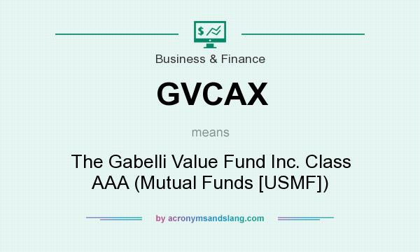 What does GVCAX mean? It stands for The Gabelli Value Fund Inc. Class AAA (Mutual Funds [USMF])
