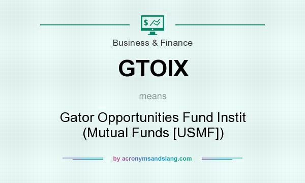 What does GTOIX mean? It stands for Gator Opportunities Fund Instit (Mutual Funds [USMF])
