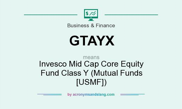 What does GTAYX mean? It stands for Invesco Mid Cap Core Equity Fund Class Y (Mutual Funds [USMF])
