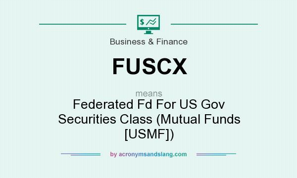 What does FUSCX mean? It stands for Federated Fd For US Gov Securities Class (Mutual Funds [USMF])