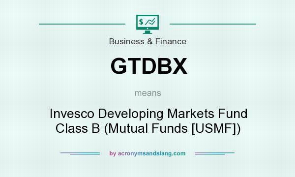 What does GTDBX mean? It stands for Invesco Developing Markets Fund Class B (Mutual Funds [USMF])