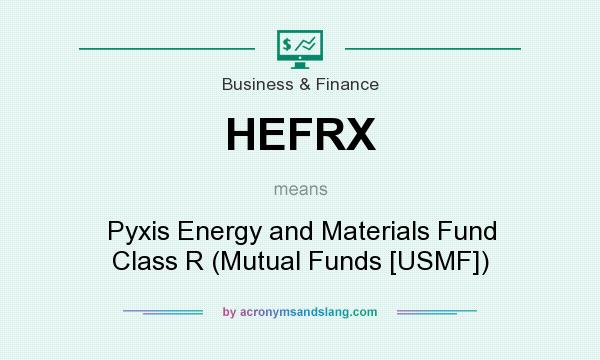 What does HEFRX mean? It stands for Pyxis Energy and Materials Fund Class R (Mutual Funds [USMF])