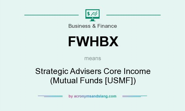 What does FWHBX mean? It stands for Strategic Advisers Core Income (Mutual Funds [USMF])