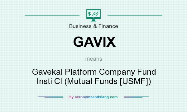 What does GAVIX mean? It stands for Gavekal Platform Company Fund Insti Cl (Mutual Funds [USMF])