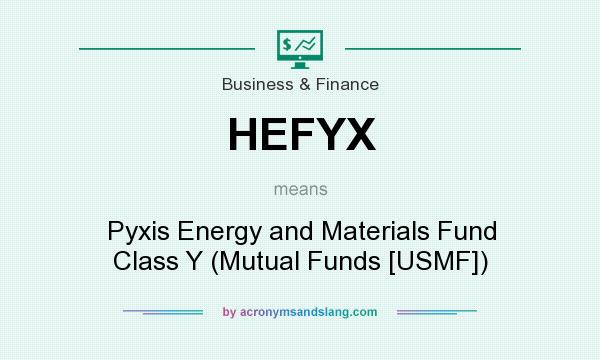 What does HEFYX mean? It stands for Pyxis Energy and Materials Fund Class Y (Mutual Funds [USMF])