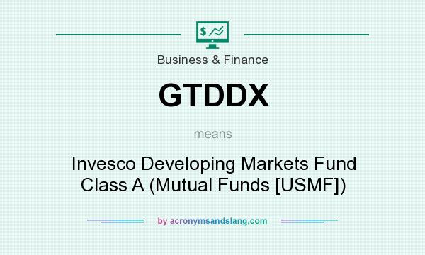 What does GTDDX mean? It stands for Invesco Developing Markets Fund Class A (Mutual Funds [USMF])