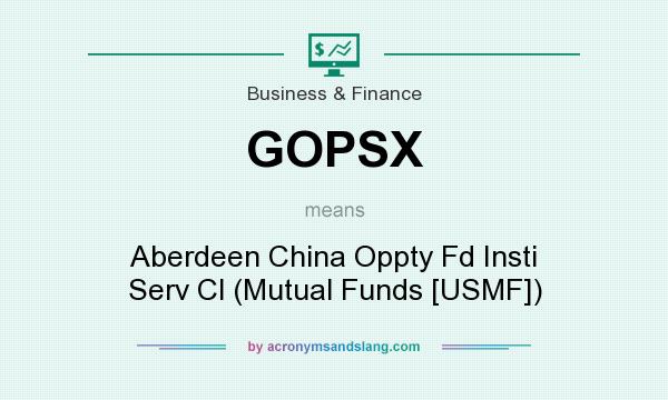 What does GOPSX mean? It stands for Aberdeen China Oppty Fd Insti Serv Cl (Mutual Funds [USMF])