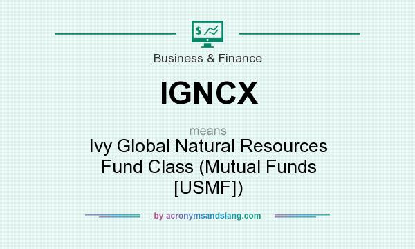 What does IGNCX mean? It stands for Ivy Global Natural Resources Fund Class (Mutual Funds [USMF])