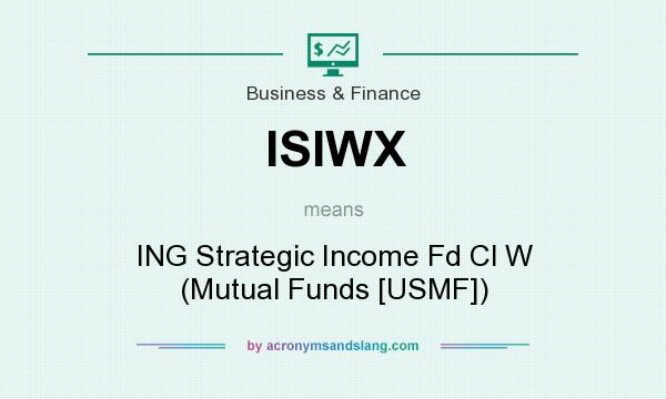 What does ISIWX mean? It stands for ING Strategic Income Fd Cl W (Mutual Funds [USMF])