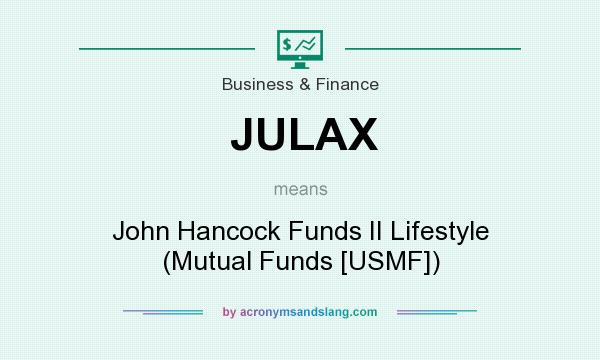 What does JULAX mean? It stands for John Hancock Funds II Lifestyle (Mutual Funds [USMF])