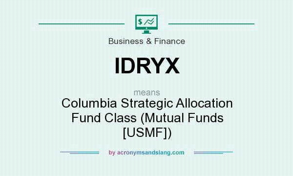 What does IDRYX mean? It stands for Columbia Strategic Allocation Fund Class (Mutual Funds [USMF])