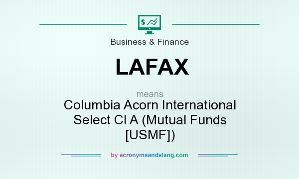 What does LAFAX mean? It stands for Columbia Acorn International Select Cl A (Mutual Funds [USMF])