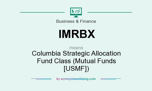 What does IMRBX mean? It stands for Columbia Strategic Allocation Fund Class (Mutual Funds [USMF])
