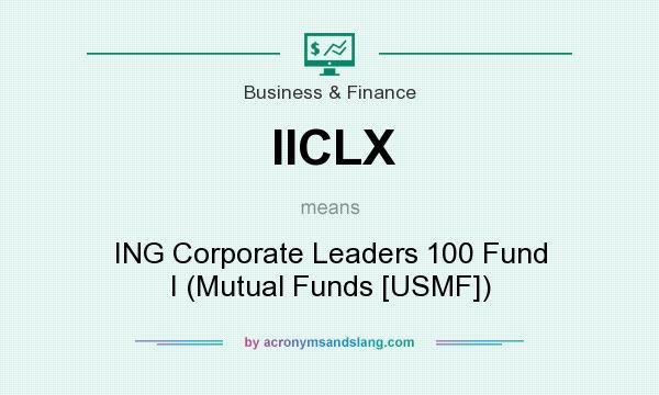 What does IICLX mean? It stands for ING Corporate Leaders 100 Fund I (Mutual Funds [USMF])
