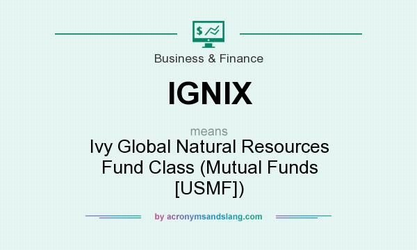 What does IGNIX mean? It stands for Ivy Global Natural Resources Fund Class (Mutual Funds [USMF])