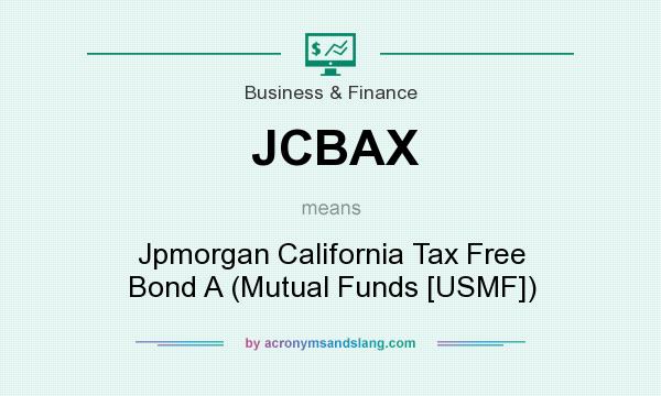 What does JCBAX mean? It stands for Jpmorgan California Tax Free Bond A (Mutual Funds [USMF])