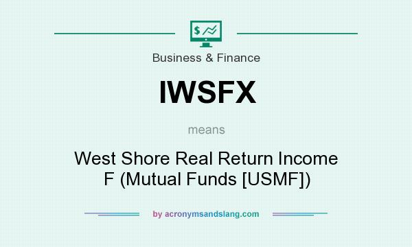 What does IWSFX mean? It stands for West Shore Real Return Income F (Mutual Funds [USMF])