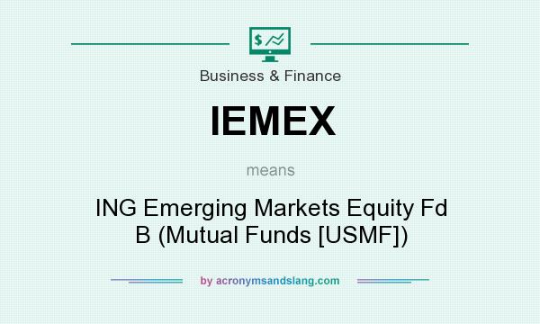 What does IEMEX mean? It stands for ING Emerging Markets Equity Fd B (Mutual Funds [USMF])