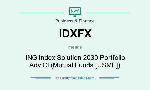 What does IDXFX mean? It stands for ING Index Solution 2030 Portfolio Adv Cl (Mutual Funds [USMF])
