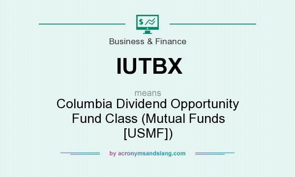 What does IUTBX mean? It stands for Columbia Dividend Opportunity Fund Class (Mutual Funds [USMF])