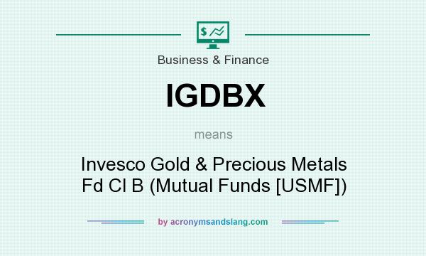 What does IGDBX mean? It stands for Invesco Gold & Precious Metals Fd Cl B (Mutual Funds [USMF])