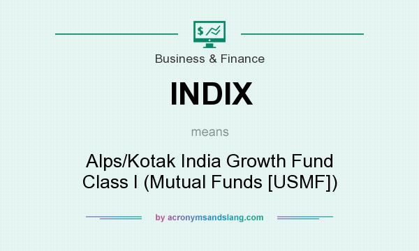 What does INDIX mean? It stands for Alps/Kotak India Growth Fund Class I (Mutual Funds [USMF])