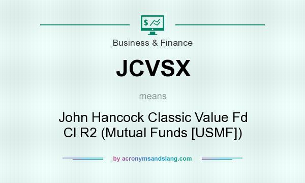 What does JCVSX mean? It stands for John Hancock Classic Value Fd Cl R2 (Mutual Funds [USMF])