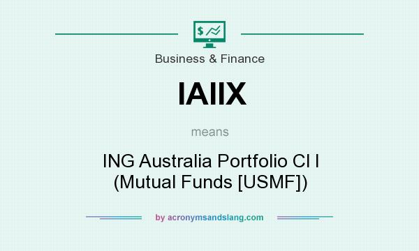 What does IAIIX mean? It stands for ING Australia Portfolio Cl I (Mutual Funds [USMF])